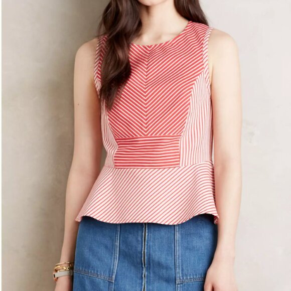 Like New! Anthropologie Maeve Cantua Peplum Top - Picture 12 of 12